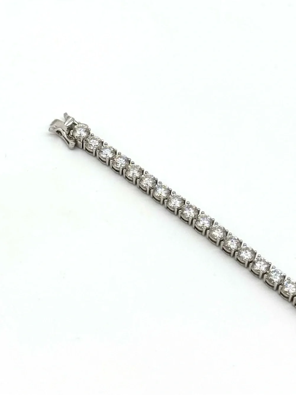 925 Silver, 14.4CTW Moissanite Tennis Bracelet - 8”